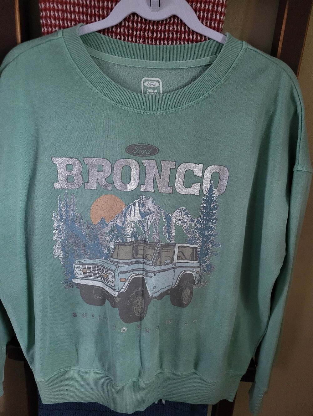 Ford Bronco Mint Green Graphic Sweatshirt - Womens